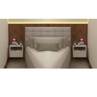 Imagem de PAR MESA CABECEIRA MDF 30cm COM GAVETA - FJ DECOR