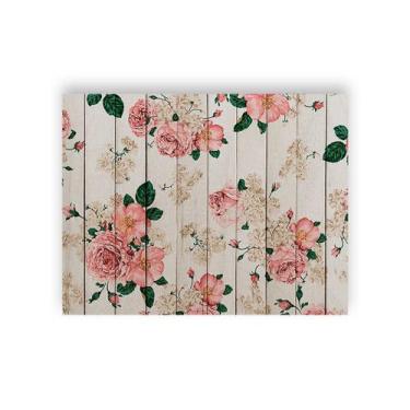 Imagem de Fundo Fotográfico 1,55 X 1,20 - Efeito Madeira Com Flores Pintadas 109