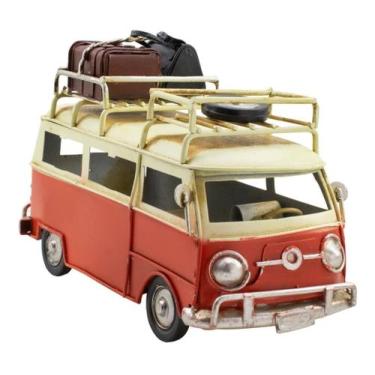 Imagem de Kombi Vermelho Com Bagagens 16.5cm Estilo Retrô - Vintage - Tascoinpor