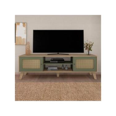 Imagem de Rack para TV até 75" Artely Charlotte, Carvalho e Menta