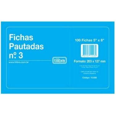 Imagem de Ficha Pautada Nº3 5x8 C/100 Fichas Tilibra