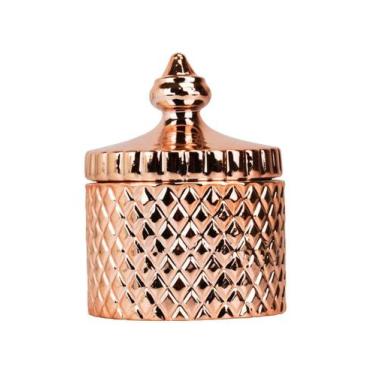 Imagem de Enfeite De Porcelana Decoração Porta Objeto Rosê 11X8X8 Cm - Gen-Art