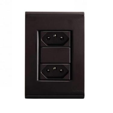 Imagem de Conjunto Tomada Dupla 10A Grafite 57173/065 Tramontina Liz