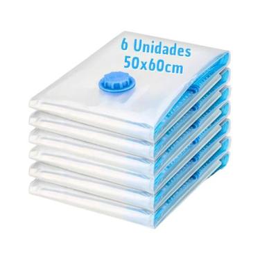 Imagem de Kit 6 Sacos À Vácuo Organizador Roupas Vacuum Bag 50x60cm - Top Útil, 