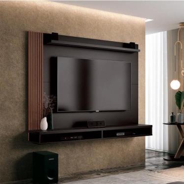 Imagem de Painel Para TV Até 50 Polegadas Dijon Preto Naturale - edn Móveis - ED