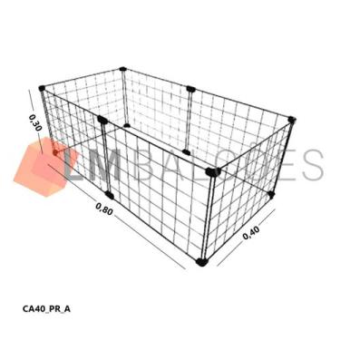 Imagem de Cercadinho Aramado Preto Para Pet - 0,80 x 0,30 x 0,40m - LM Balcoes