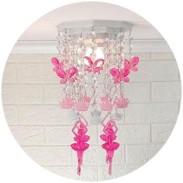 Imagem de Luminária Decoração Infantil Quarto De Menina Bailarina Rosa - Lustres