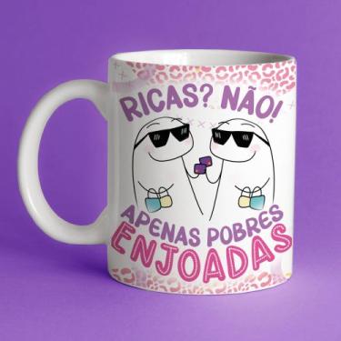 Imagem de Caneca porcelana flork amigas,ricas não! apenas pobres enjoadas 325ml 