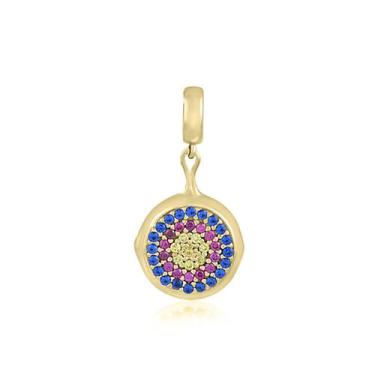 Imagem de Pingente Glam Panela Cravejado 12 mm Prata e Banho de Ouro 18k - Hera 