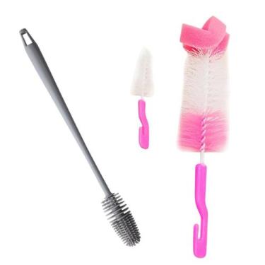 Imagem de Kit 3 Escovas Para Lavar Garrafa Louça Caneca Mamadeira Copo - TMC, Ro