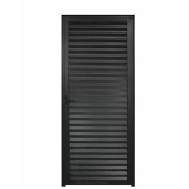 Imagem de Porta palheta 2,10x90 lado DIREITO no alumínio preto - Comercial Pais 