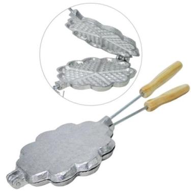 Imagem de Forma Para Fazer Waffle Waffer Em Casa Profissional Aluminio - MK