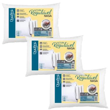 Imagem de Kit com 3 Travesseiros Nasa Altura Regulável - Duoflex