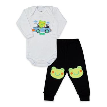 Imagem de Conjunto Body Manga Longa Baby Duck Comfort Sapo Car Branco, P