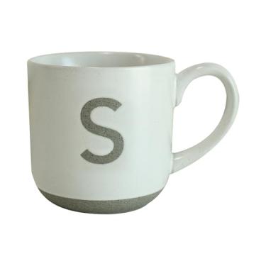Imagem de COLLECTIVE HOME - Caneca de cerâmica, design de letra maiúscula, textura de arenito fosco, minimalista e elegante, 425 g, perfeita para presentes personalizados (P)