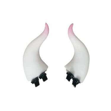 Imagem de Dark Gothic Devil Horns Ghost Hairpin Edge Grampos de cabelo Caveira Borboleta Morcego Fantasia Halloween Cartoon Acessórios de cabelo (branco Devil Horns clips vaca)