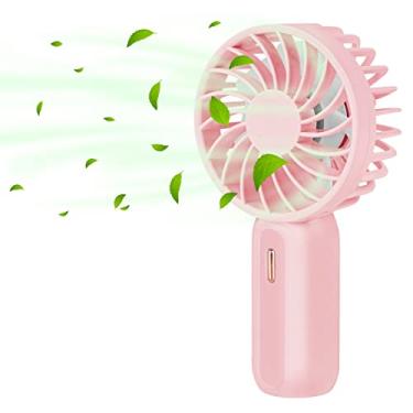 Imagem de AMFUN Ventilador portátil, ventilador portátil pessoal recarregável por USB com 3 velocidades, tamanho super mini (6,1 * 3,1 * 1,15 cm) para crianças, ao ar livre, casa, escritório, escola, viagem