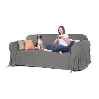 Imagem de Capa Protetora para Sofá de 3 lugares em Brim Sarja 100% Algodão Macia