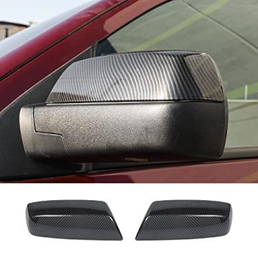 Imagem de Hoolcar Acabamento da tampa do espelho retrovisor lateral da porta para Chevrolet Silverado GMC SIERRA 2014-2018, fibra de carbono