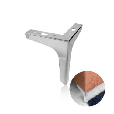 Imagem de Pé Fixo de Canto Em Cromado de 150 Mm de Aço Para Sofá Móveis - Máxima