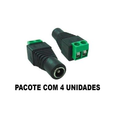 Imagem de Conector P4 Femea Borne para camera de segurança CFTV - Lote com 4 Uni