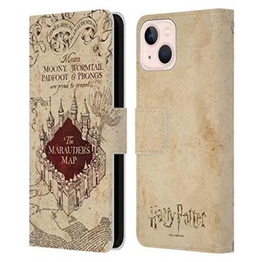 Imagem de Head Case Designs Capa carteira de couro oficialmente licenciada por Harry Potter, o Mapa do Marauder, Prisioneiro de Azkaban II, compatível com Apple iPhone 13