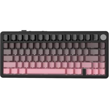 Imagem de Teclado mecânico sem fio X85, 82 teclas TKL Bluetooth 5.0/2.4GHz/USB-C, teclado Custon hot-swappable, controle de botão, construção de gaxeta, teclado RGB retroiluminado (Morado)