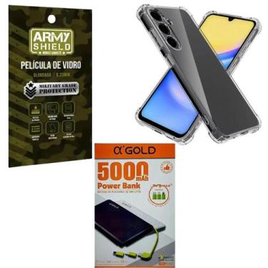 Imagem de Capa Capinha Transparente Para Galaxy S24Fe + Power Bank 5000 + Pelicu