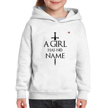 Imagem de Moletom Infantil A girl has no name - Foca na Moda, Branco, 2