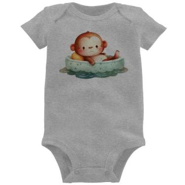 Imagem de Body Bebê Ursinho Bebê Na Piscina  - Foca na Moda, Cinza, G