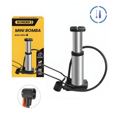 Imagem de Mini Bomba De Ar Portátil Com 2 Bicos E Trava Para Encher Pneu De Bici