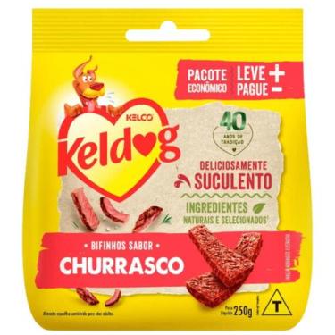 Imagem de Petisco keldog bifinho criadores churrasco para cães 250g - Kelco