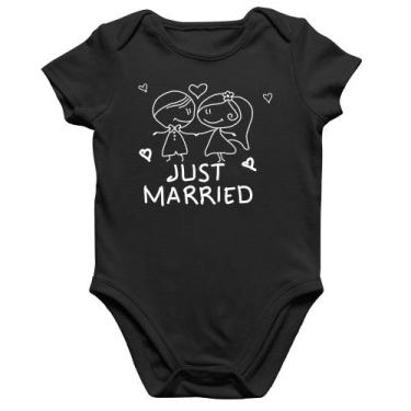 Imagem de Body Bebê Algodão Just Married - Foca na Moda, Preto, M