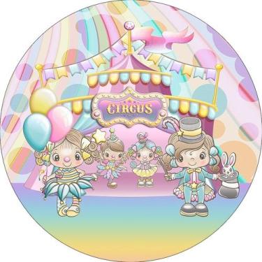 Imagem de Painel De Festa Redondo 1,50x1,50 - Circo Rosa Candy Color 011 - Via C