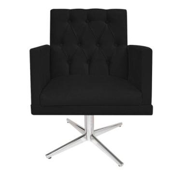 Imagem de Poltrona Decorativa Nanda Base Giratória de Metal Sala de Estar Quarto