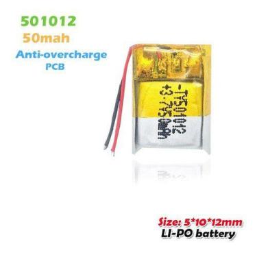 Imagem de (1pc)bateria 50 Mah 3,7v  2 Fios 501012 5mmx 10mmx 12mm - KMIG