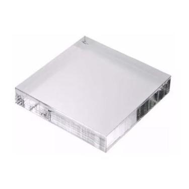 Imagem de Base Acrílico Cristal 8x8cm Decoração Biscuit 10mm 9pcs - AGV Criações