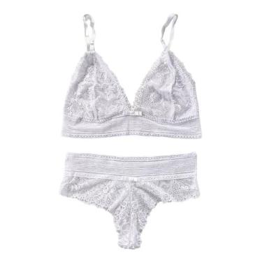 Imagem de Conjunto de Lingerie Calcinha Renda e Sutiã Sem Bojo Elegante e Confor