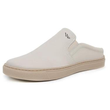 Imagem de Sapatênis Masculino Mule Em Couro Legitimo Conforto - Lecas, Branco, H