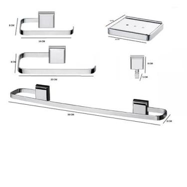 Imagem de Kit De Acessórios Para Banheiro 5 Peças Linha Luxo - JGC COMERCIAL