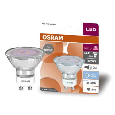 Imagem de Lampada Led Dicroica Par16 Glass 4W 350Lm Bivolt Gu10 Osram, 110V/220V