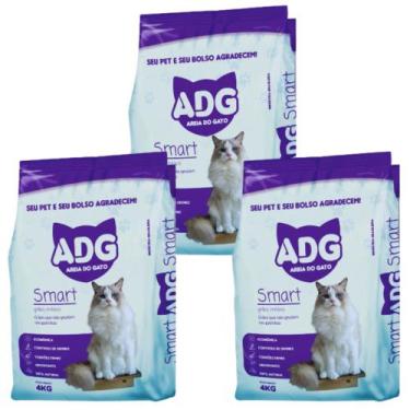 Imagem de Areia Sanitária Para Gatos Areia Para Gato Smart 4kg 3 Unidades - ADG