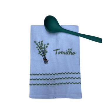 Imagem de Pano de prato bordado para cozinha com concha silicone - Oikos