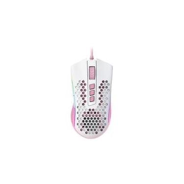 Imagem de Mouse Gamer Redragon Storm RGB, 12400 DPI, 8 Botões, Branco e Rosa - M808WP-RGB