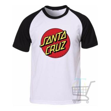 Imagem de Camisa Santa Cruz Skate Raglan Camiseta 100% Algodão - Nessa Stop, Rag