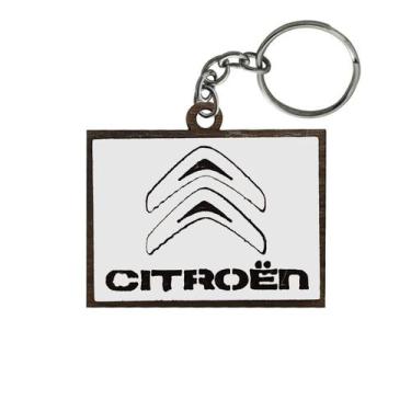 Imagem de Chaveiro 3d Marca Citroen com Argola 4cm Mdf Madeira Decorada - ATACAD