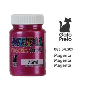 Imagem de Tinta Metal Mastic Mega 75ml Artesanato Gato Preto Magenta
