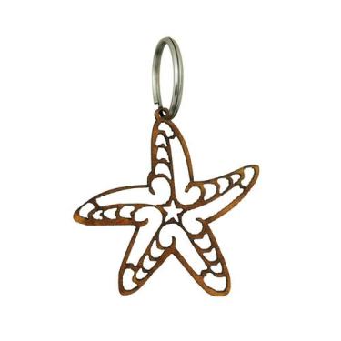 Imagem de Chaveiro Concha Estrela C/ Argola 1133 5x5cm Mdf Cru - Atacadão do Art