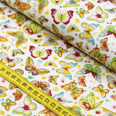 Imagem de Tecido Estampado para Patchwork - Butterfly : Borboletas Amarela (0,50