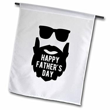 Imagem de 3dRose fl_347025_1 Bandeira Feliz Dia dos Pais em uma Silhueta de Homem com Barba e Óculos de Sol